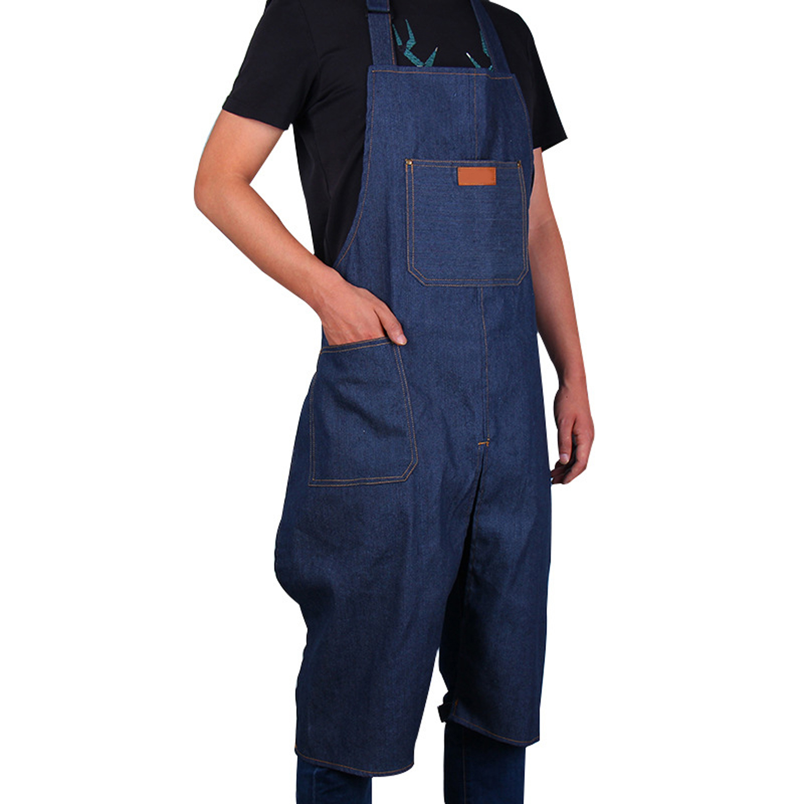 Woodworking Overalls - Tablier de jambe fendu en denim