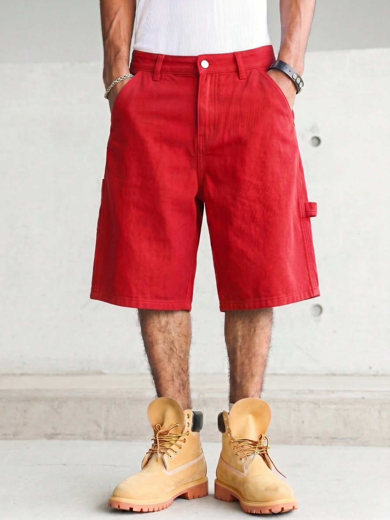 Shorts en jean amples pour hom - Woodworking Overalls avis et prix