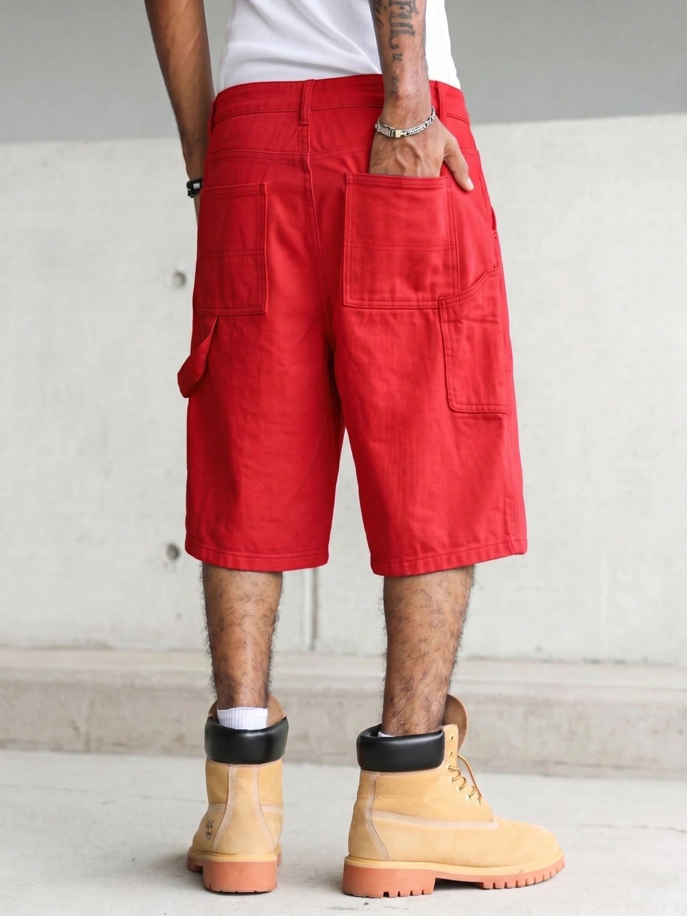 Shorts en jean amples pour hom - Woodworking Overalls avis et prix