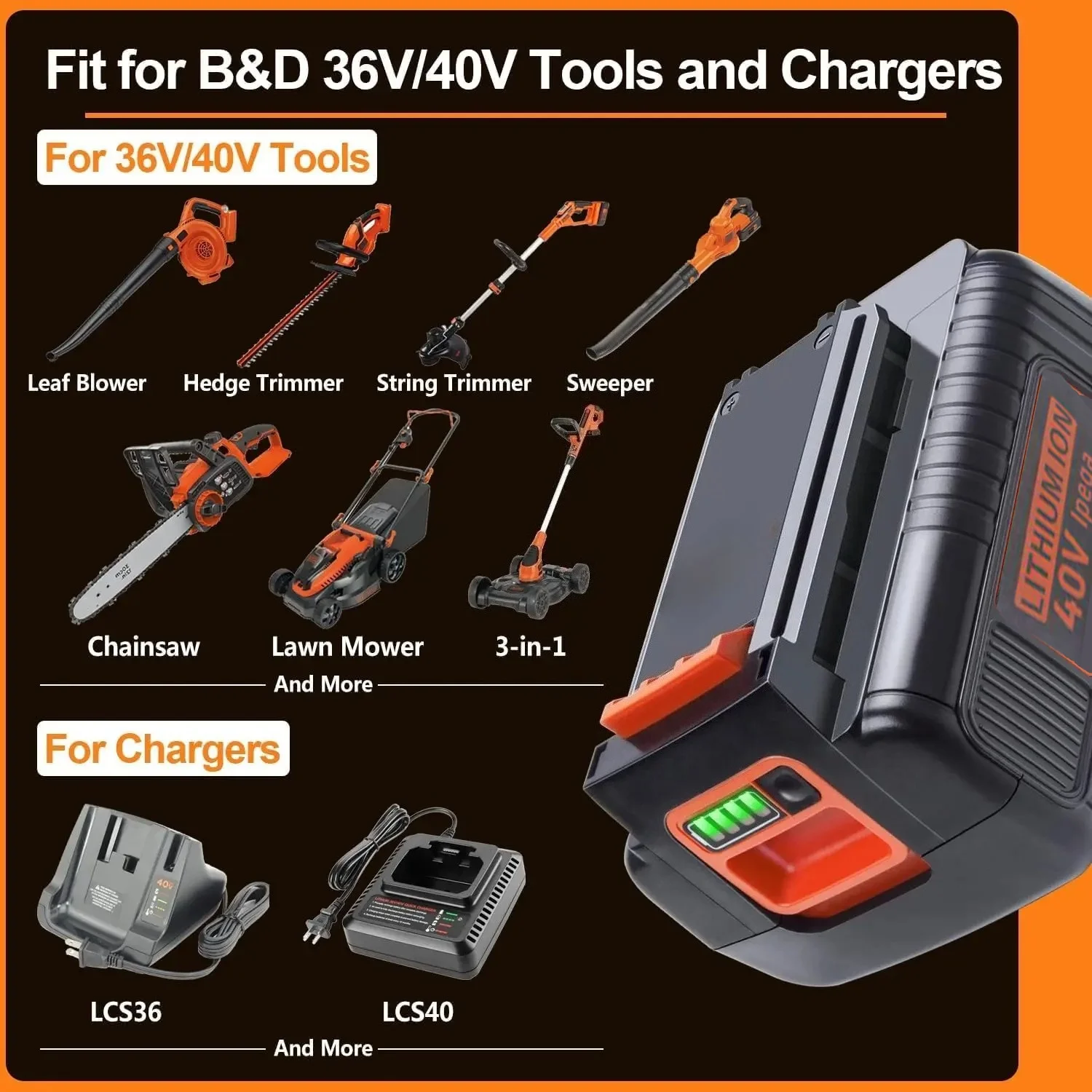 Batterie lithium-ion 40V 4000m - Black+Decker Tool Cordless avis et prix
